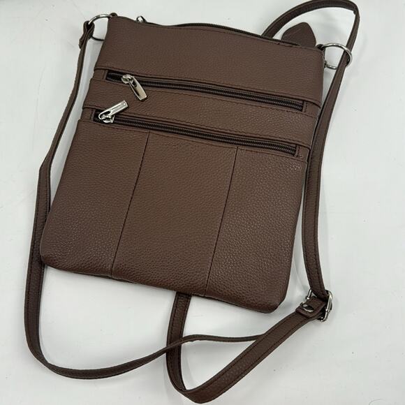 NWT brown leather tan crossbody bag - Picture 6 of 6